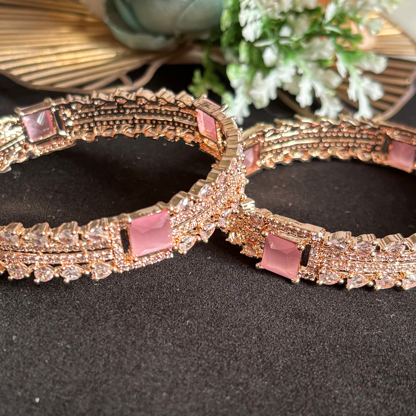Peach Stone AD Bangles