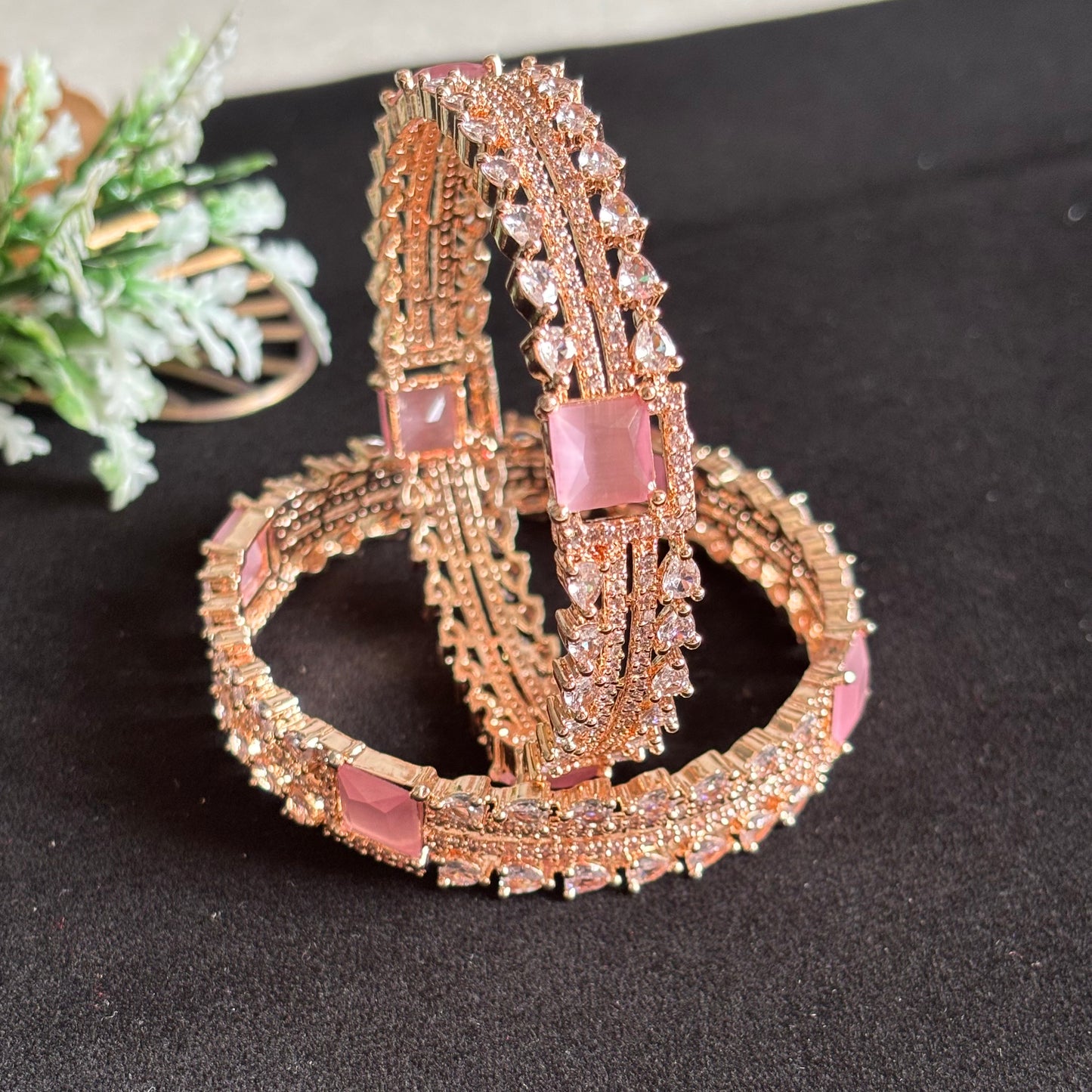 Peach Stone AD Bangles