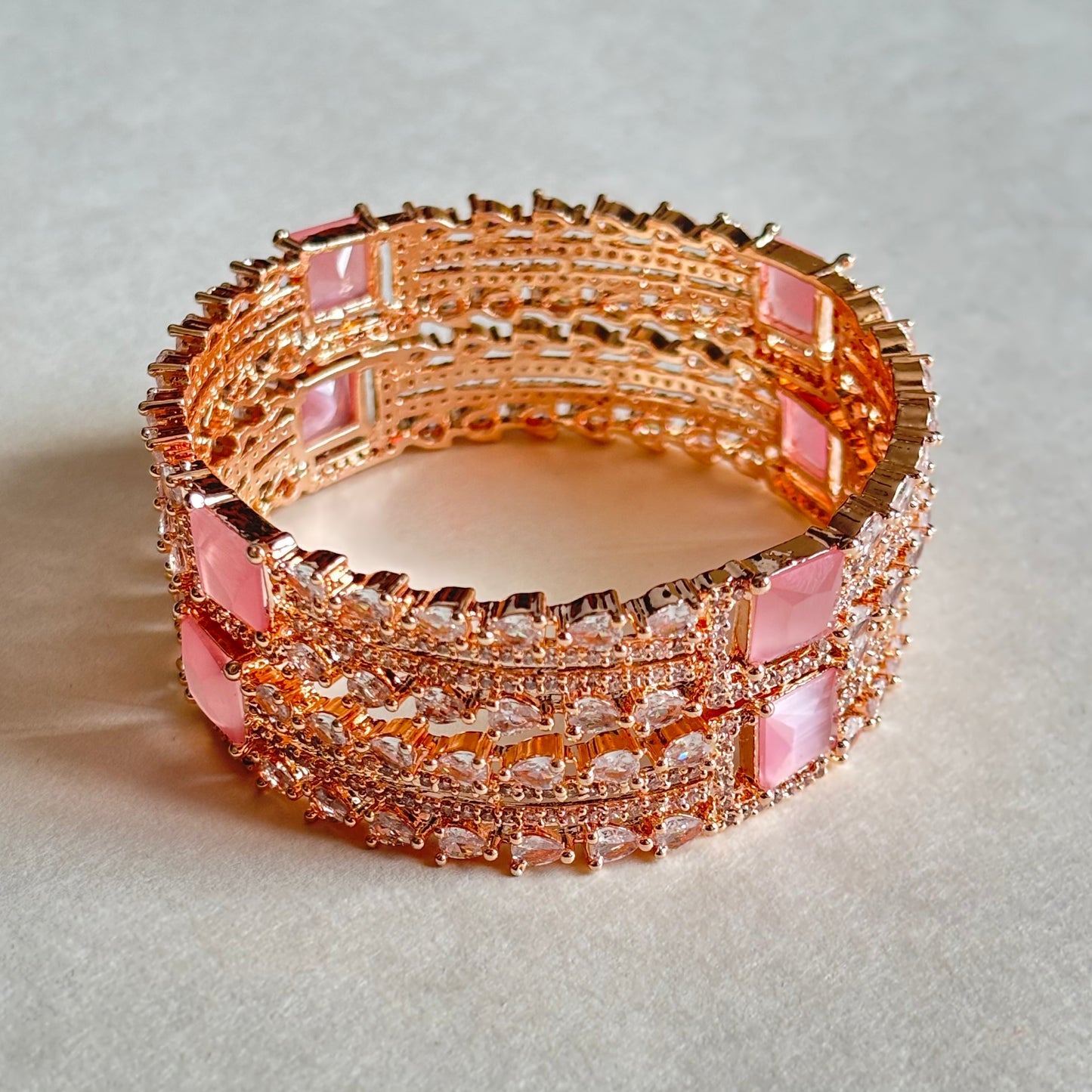 Peach Stone AD Bangles
