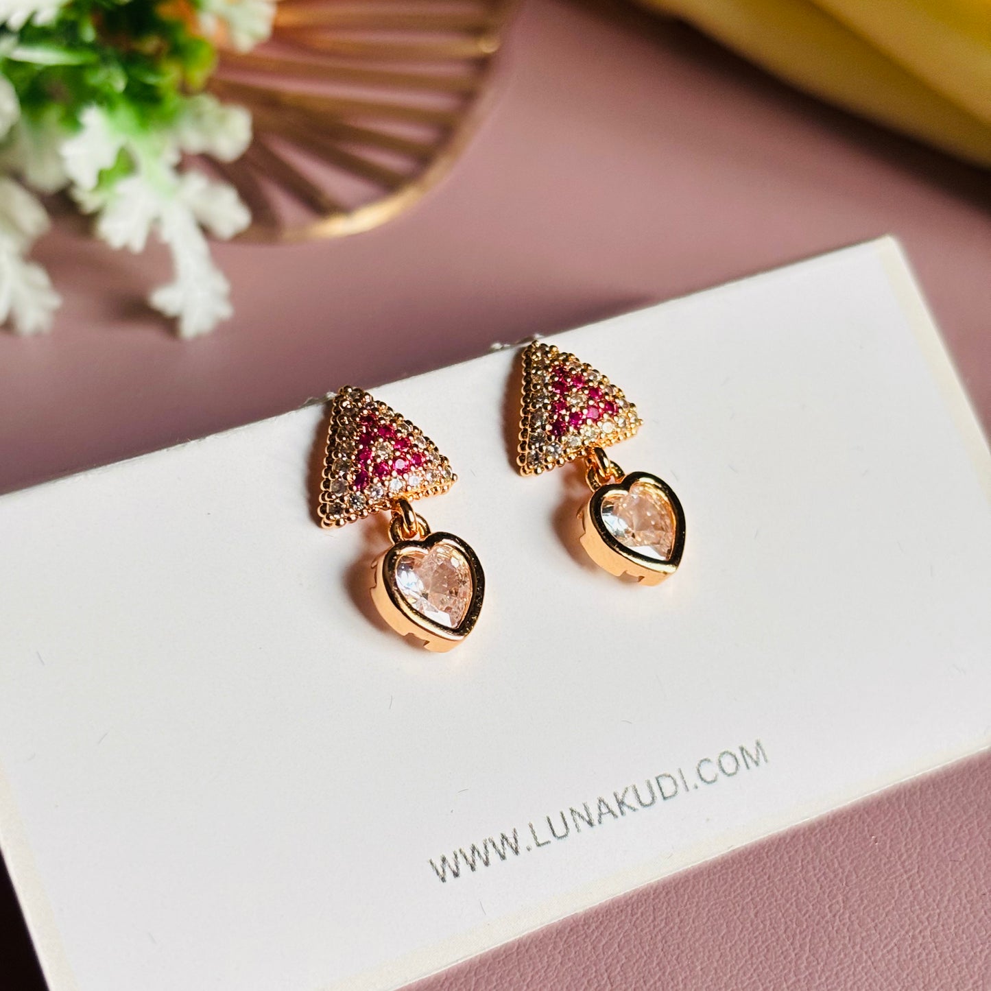 Drop Heart Earrings