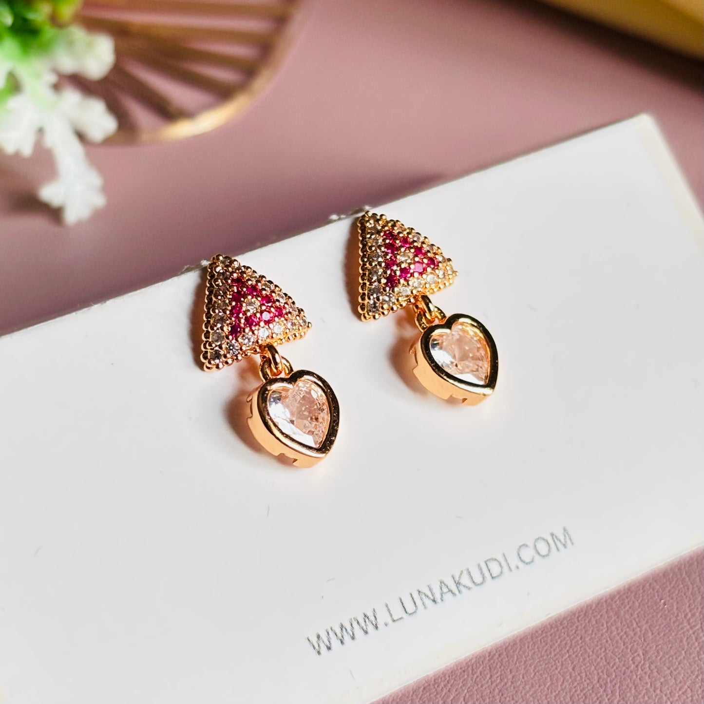 Drop Heart Earrings