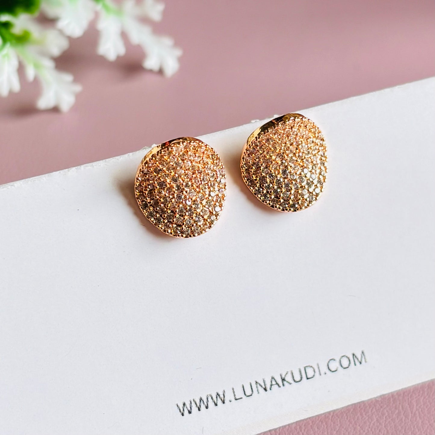 Rose Gold Petal AD Earrings