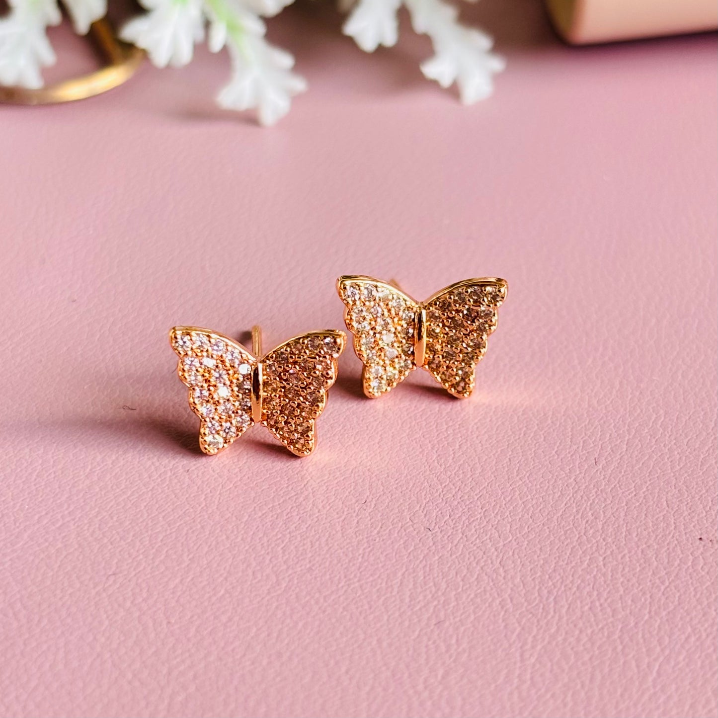 Gold Butterfly Studs