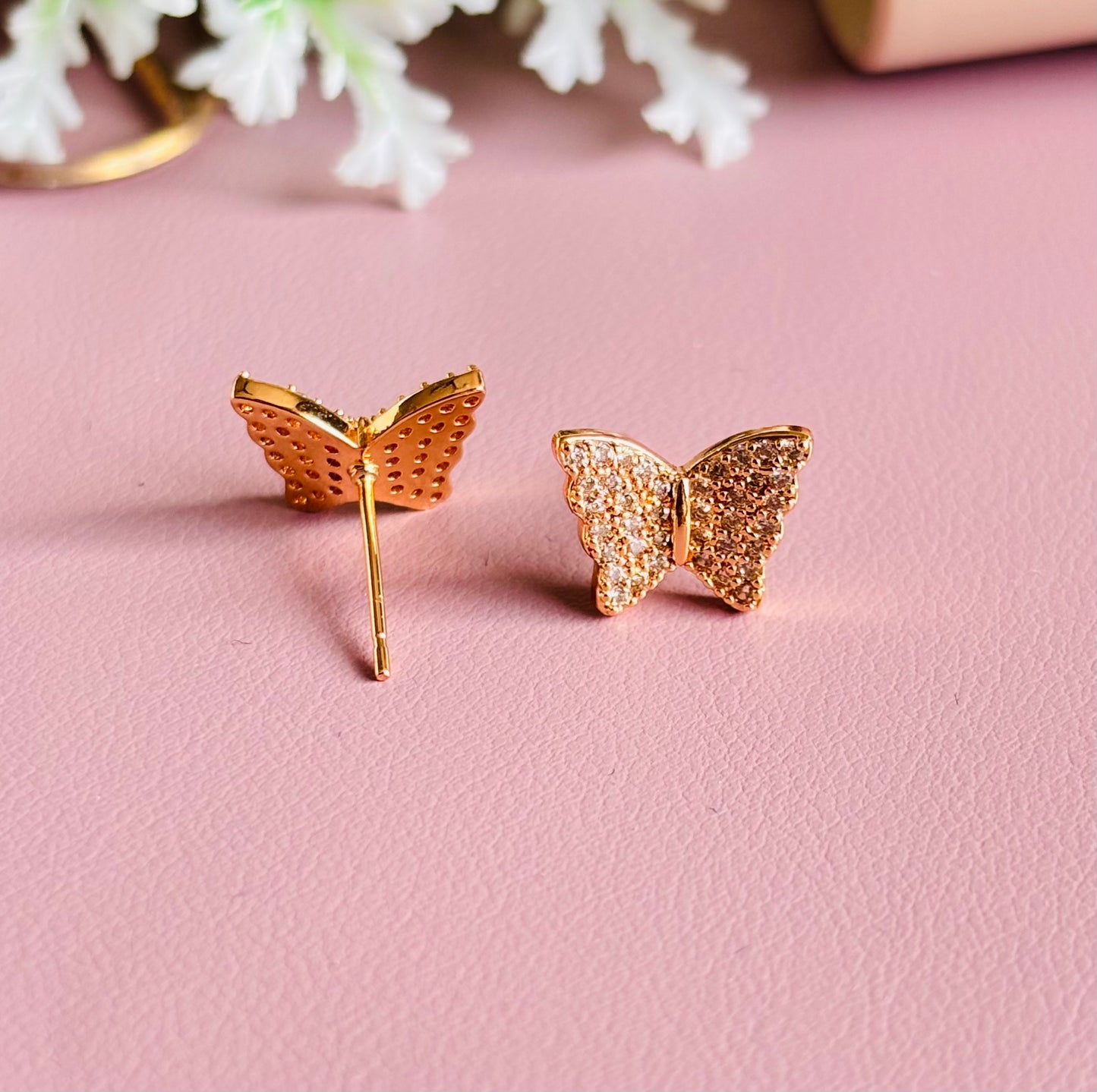 Gold Butterfly Studs