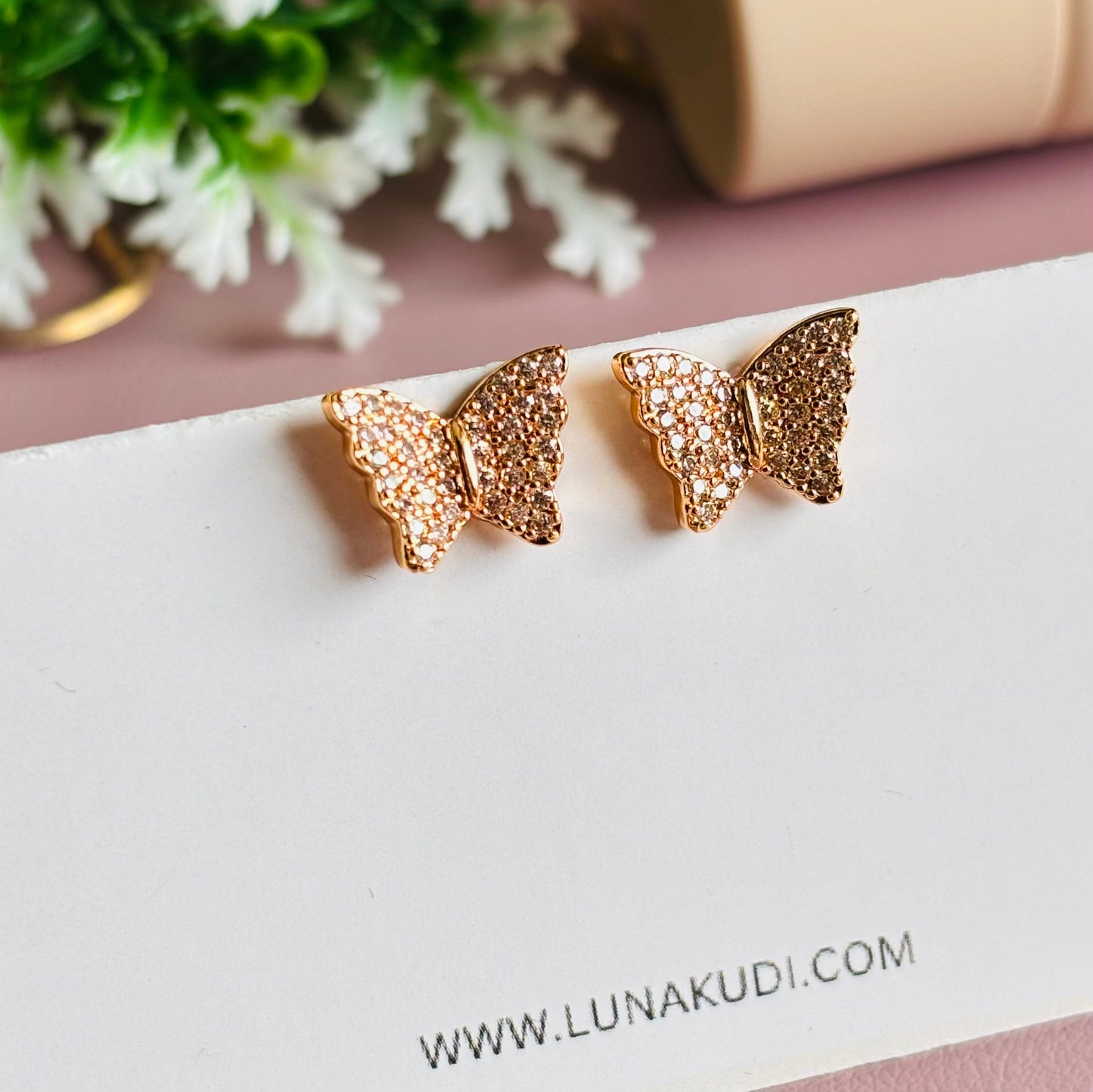 Gold Butterfly Studs