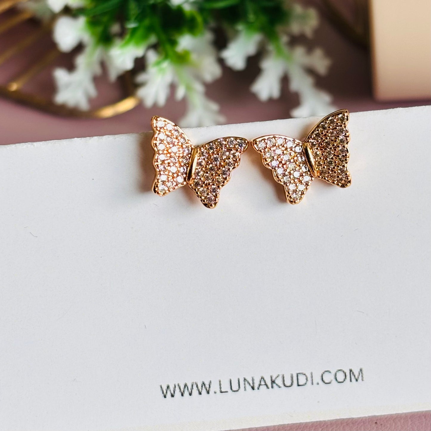 Gold Butterfly Studs