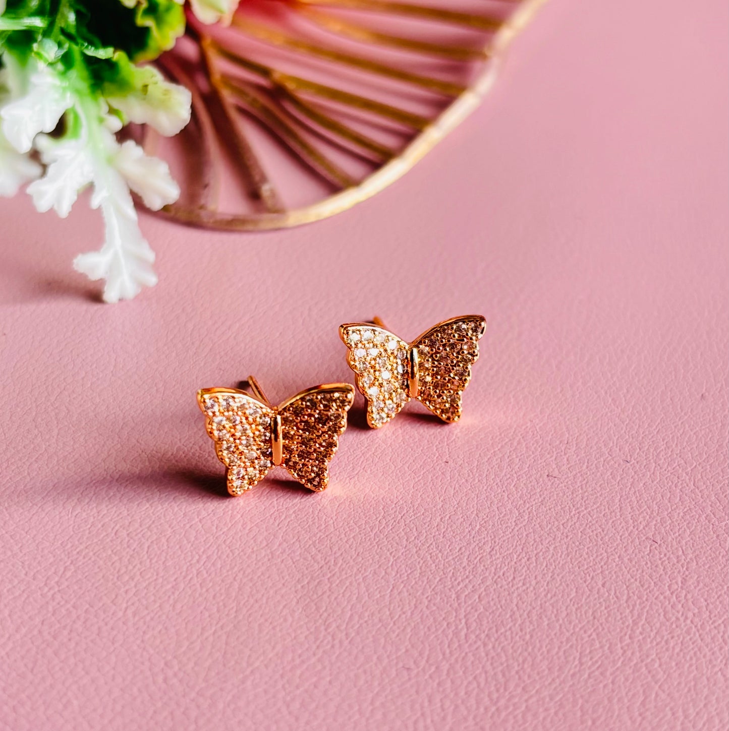 Gold Butterfly Studs