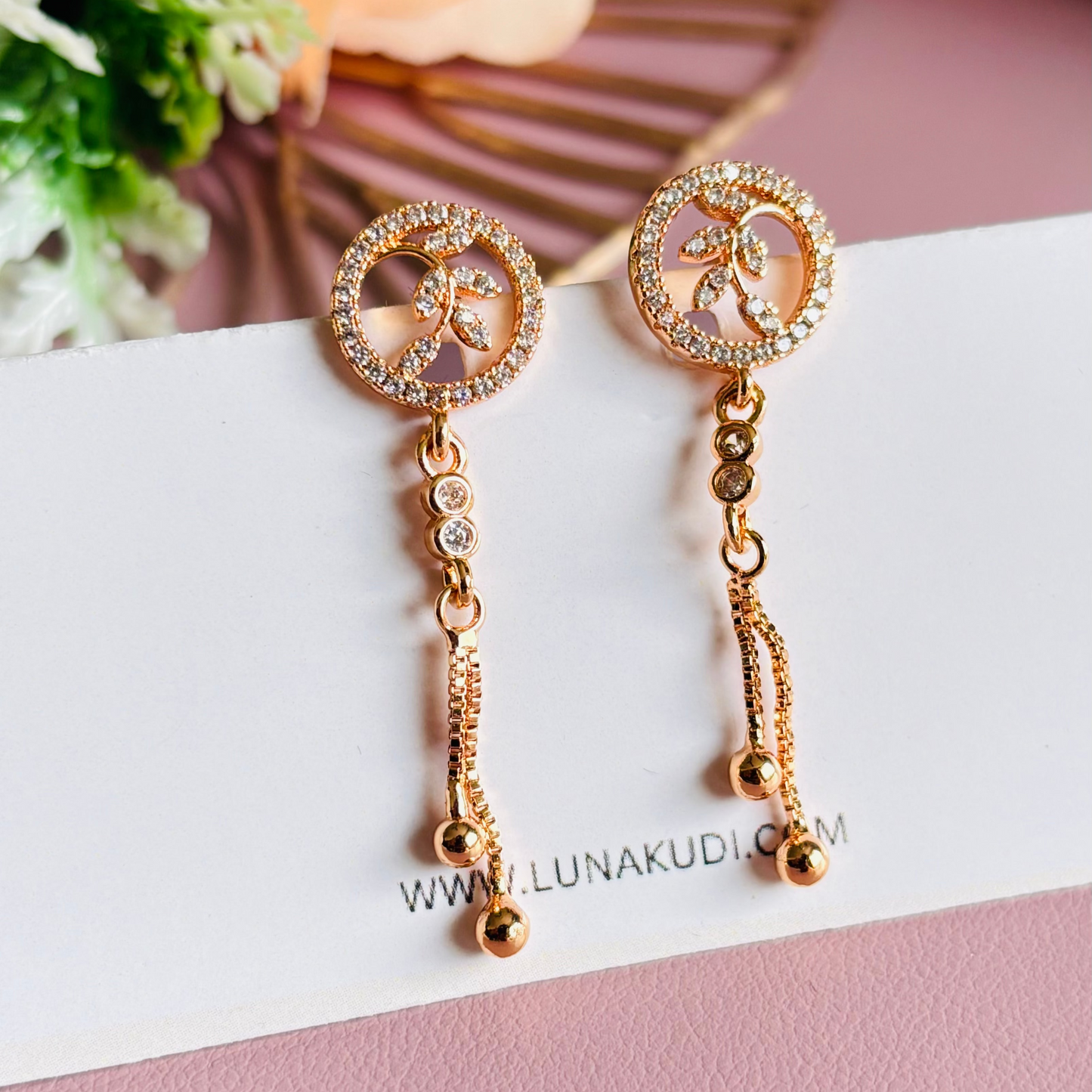 Rose Gold Drop Earrings