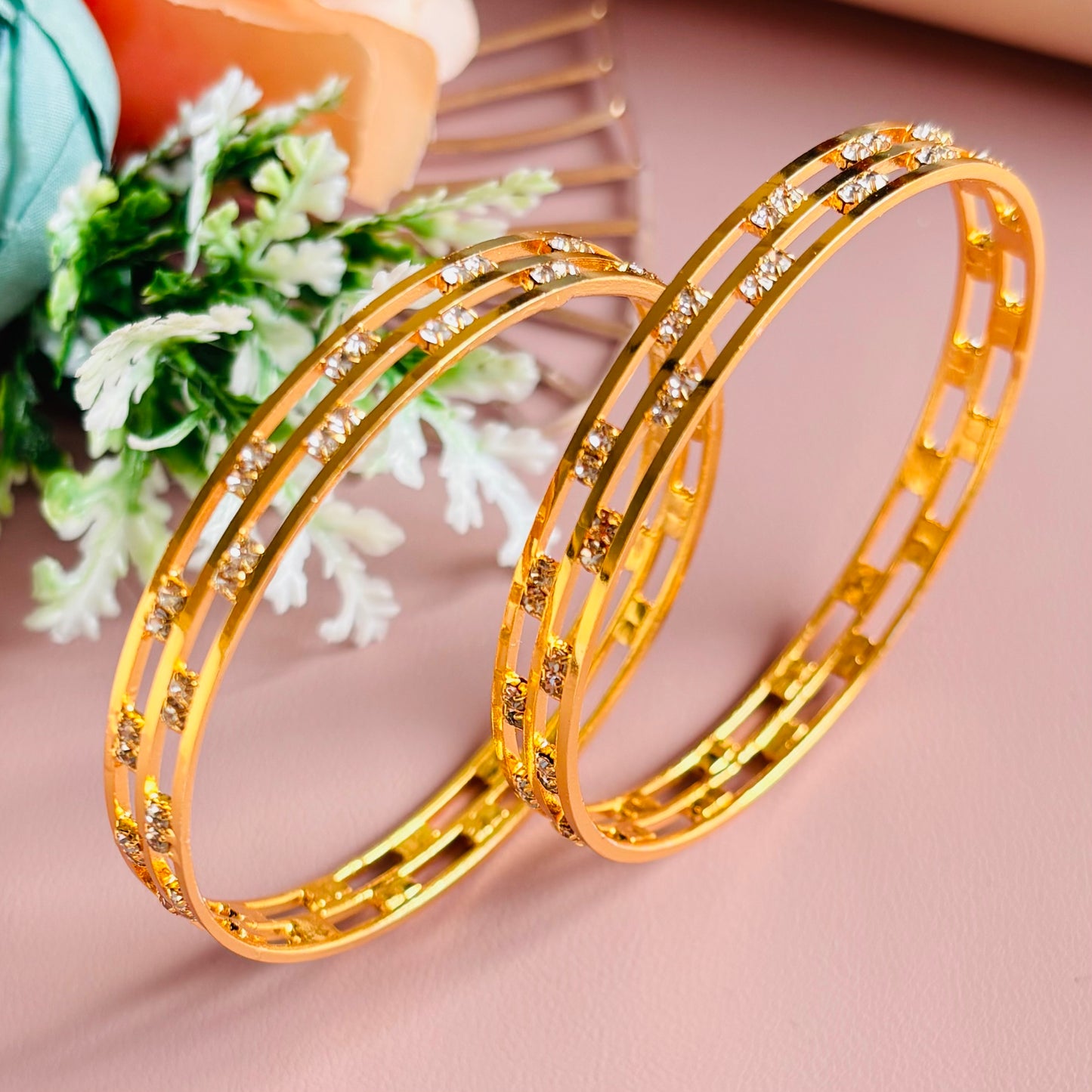 Elegant Anti-Tarnish Gold Bangles