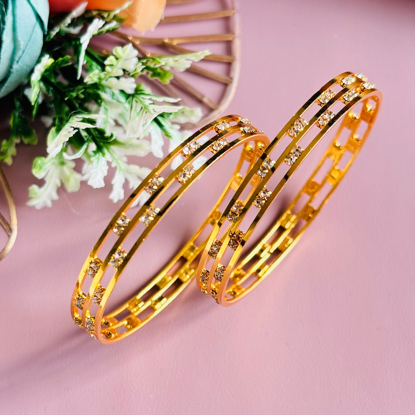 Elegant Anti-Tarnish Gold Bangles