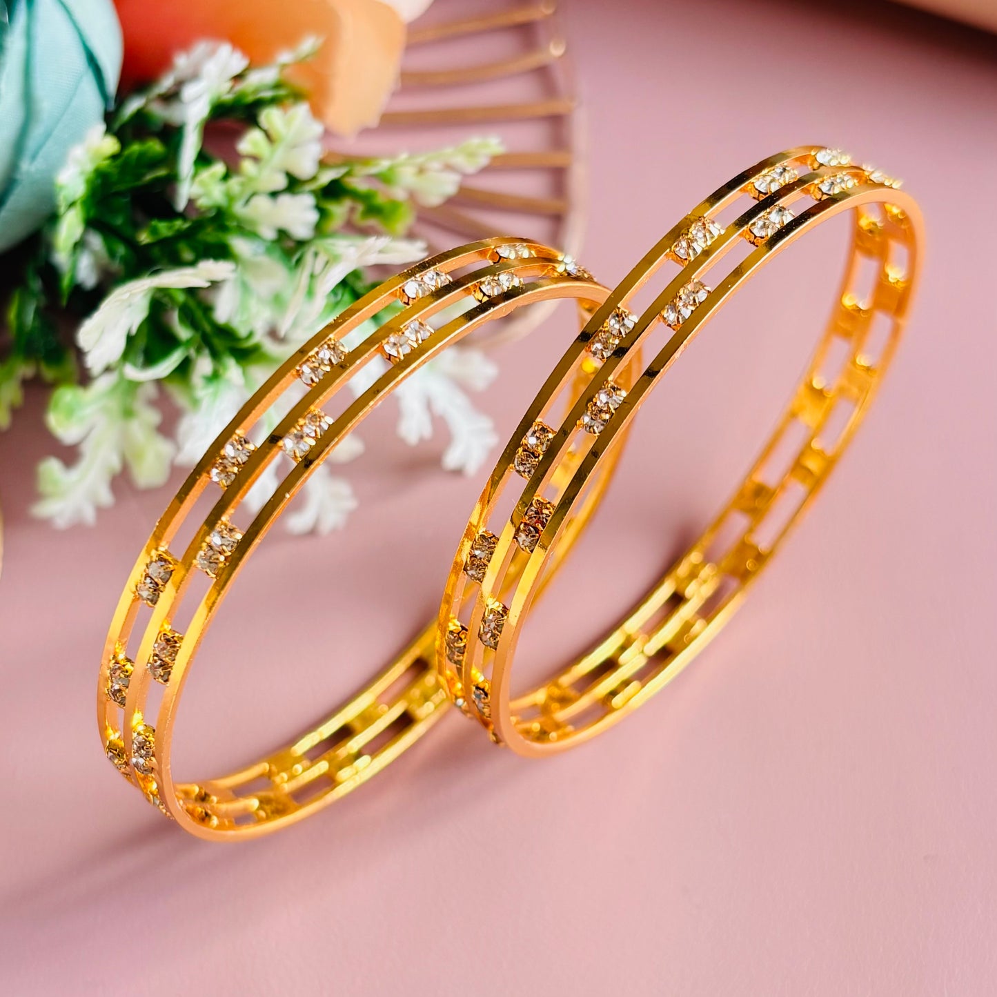 Elegant Anti-Tarnish Gold Bangles