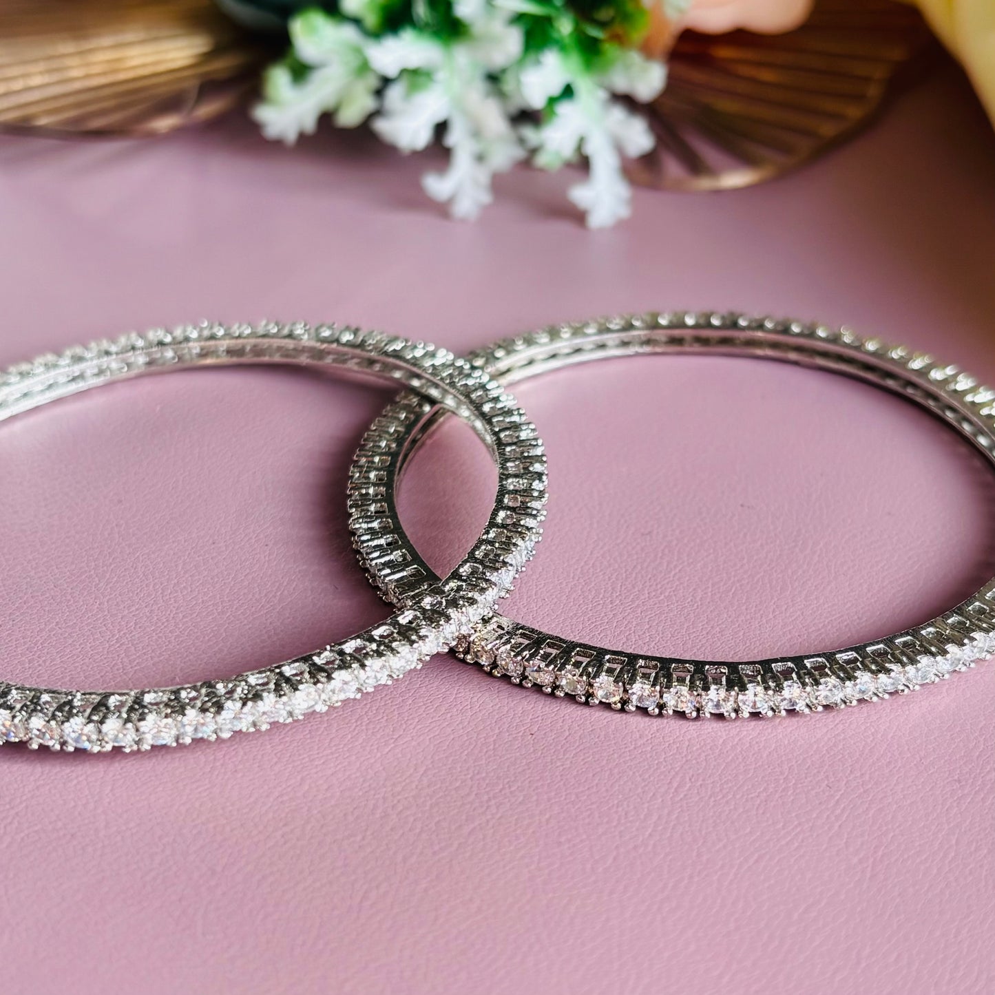 Studded AD Bangles – Set of 2