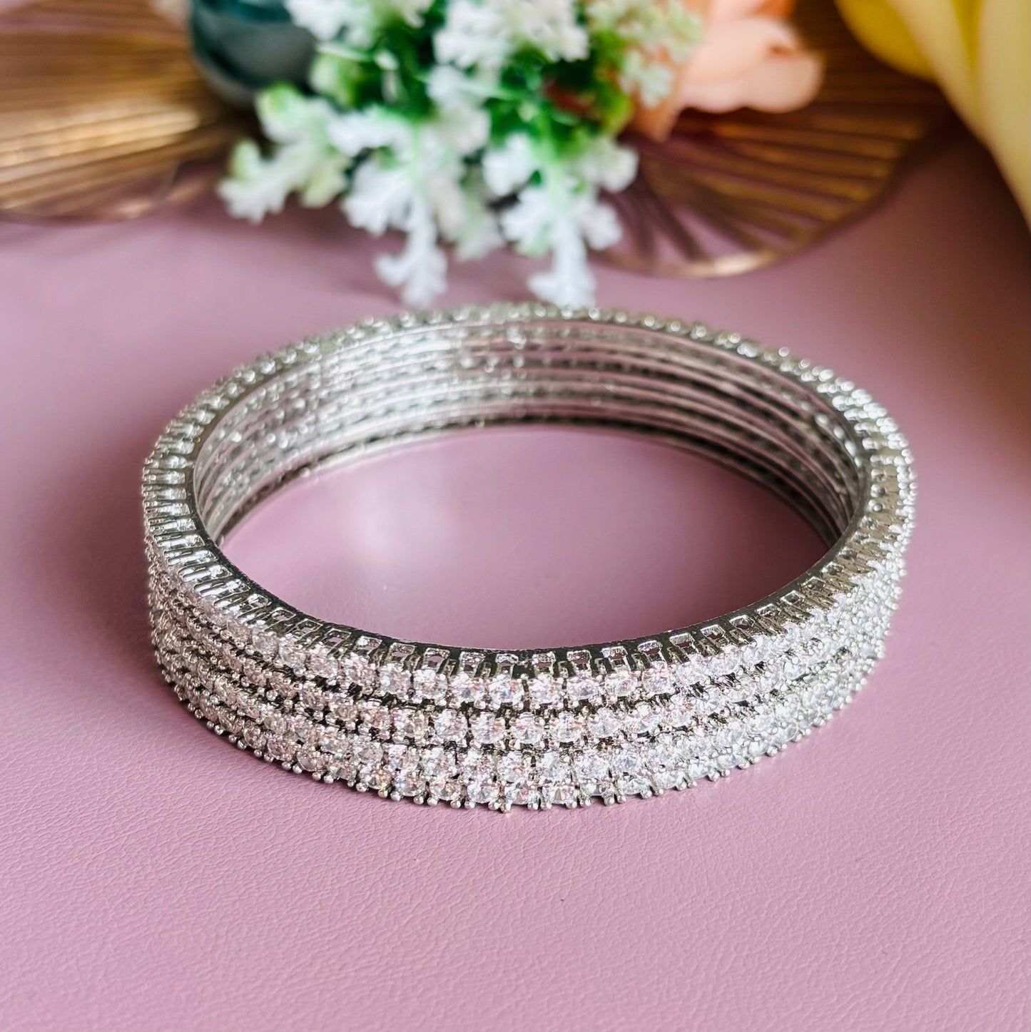 Studded AD Bangles – Set of 2