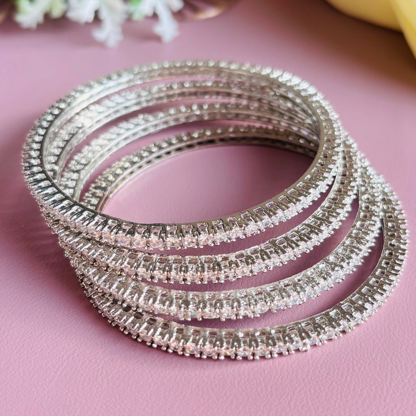 Studded AD Bangles – Set of 2