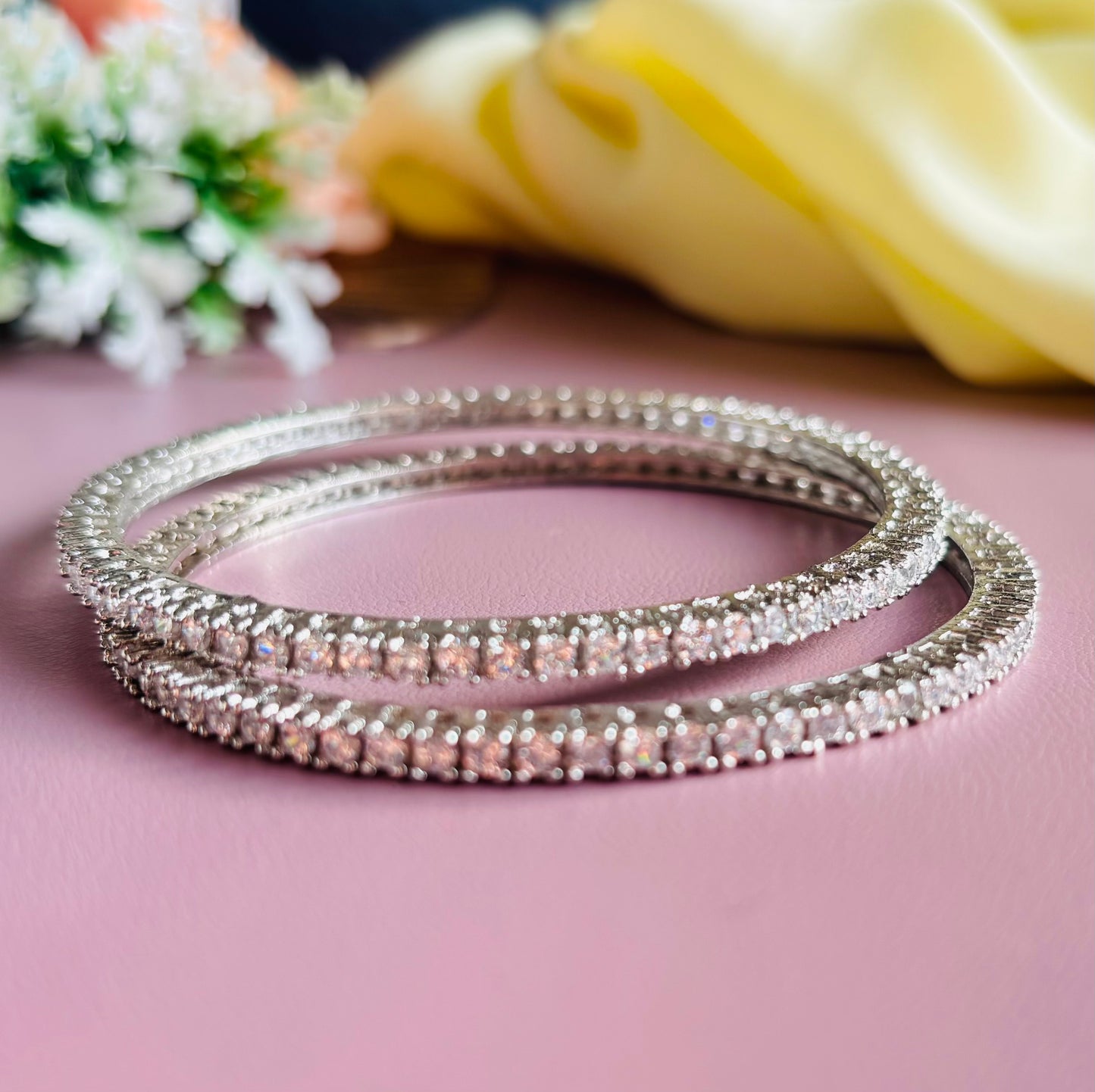 Studded AD Bangles – Set of 2