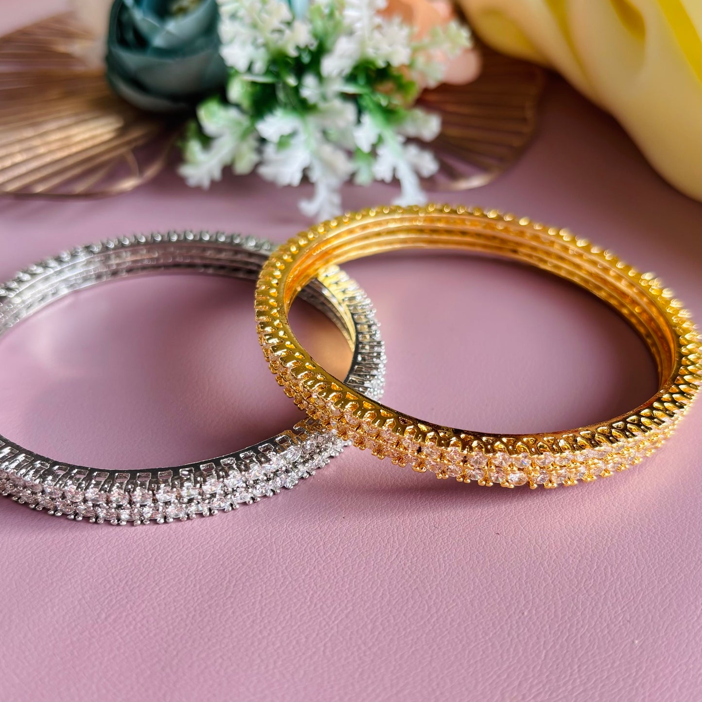 Studded AD Bangles – Set of 2