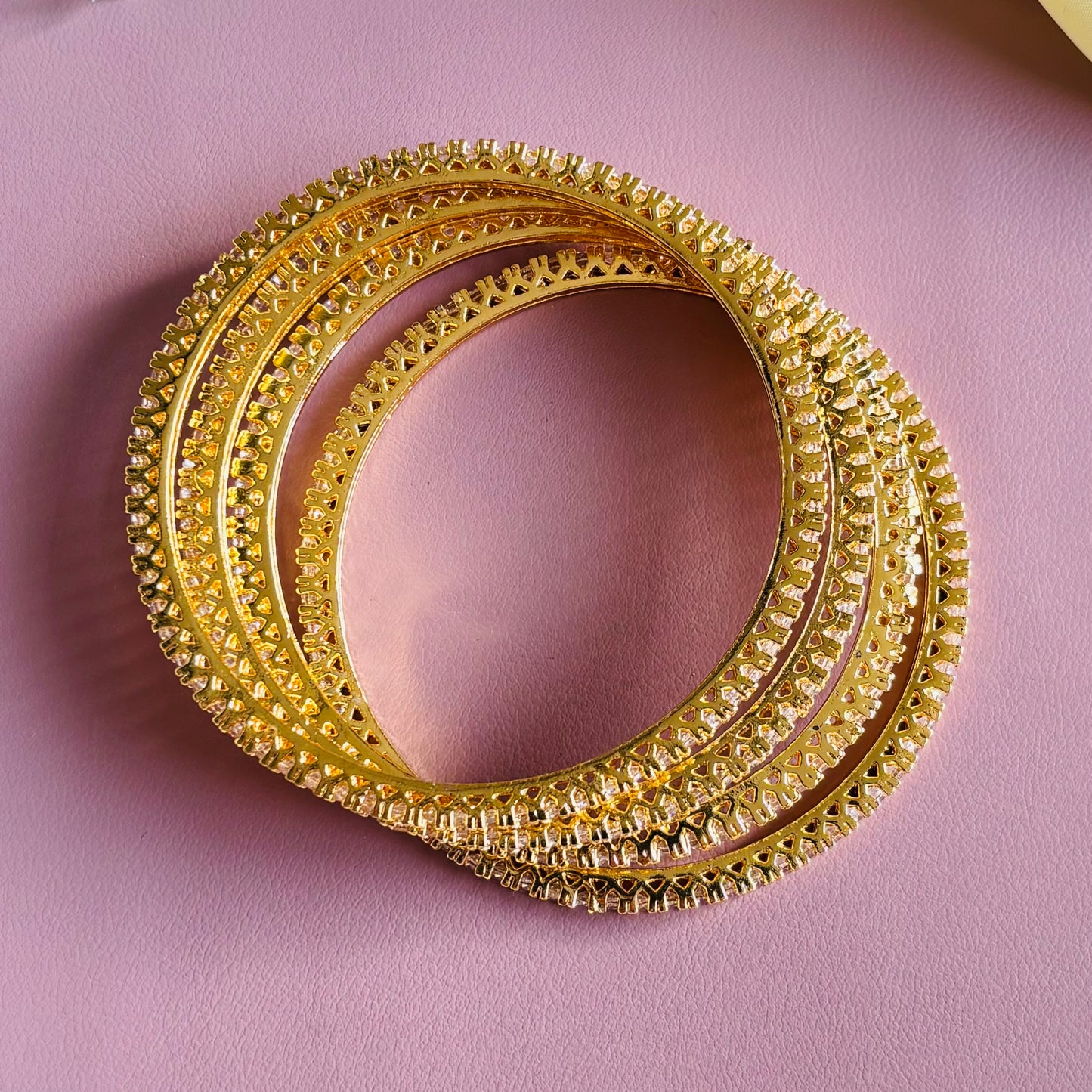Studded AD Bangles – Set of 2