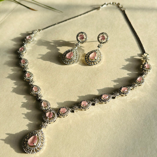 Peach Teardrop AD Necklace