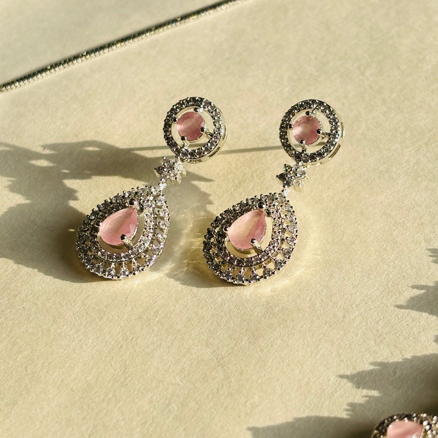 Peach Teardrop AD Necklace