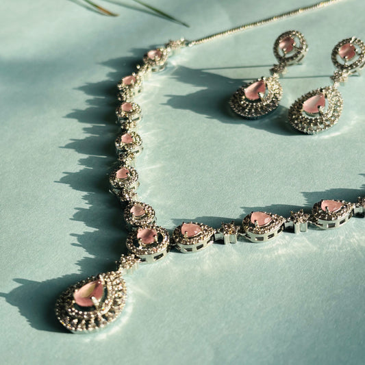 Peach Teardrop AD Necklace