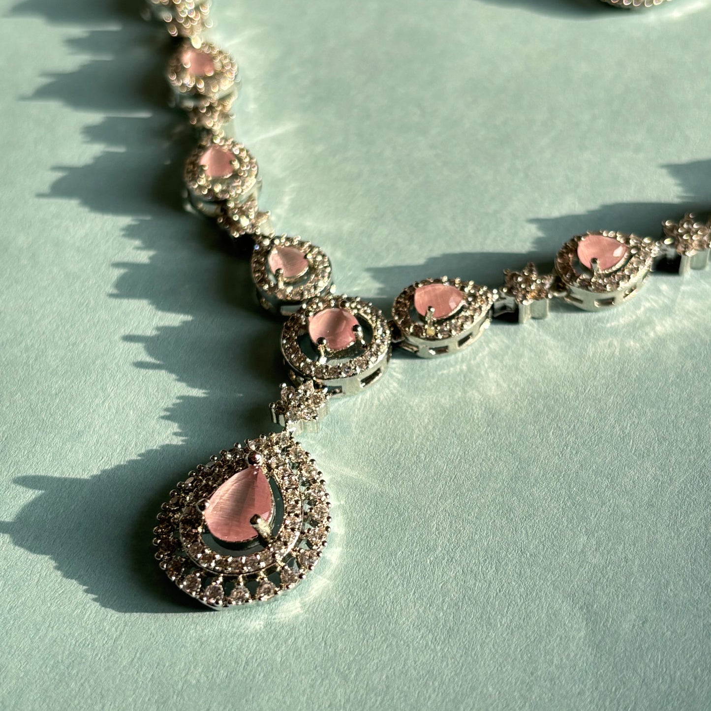 Peach Teardrop AD Necklace
