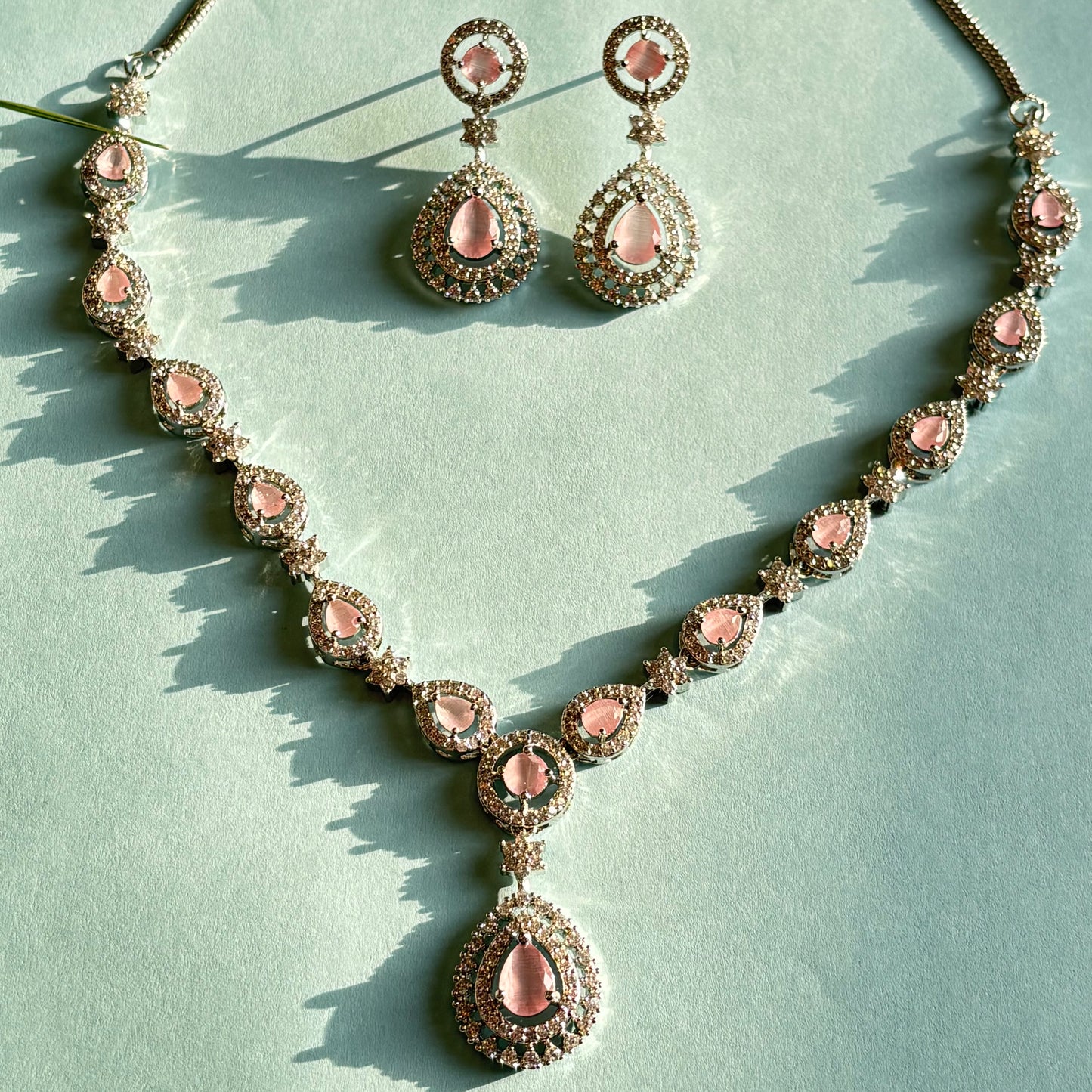 Peach Teardrop AD Necklace