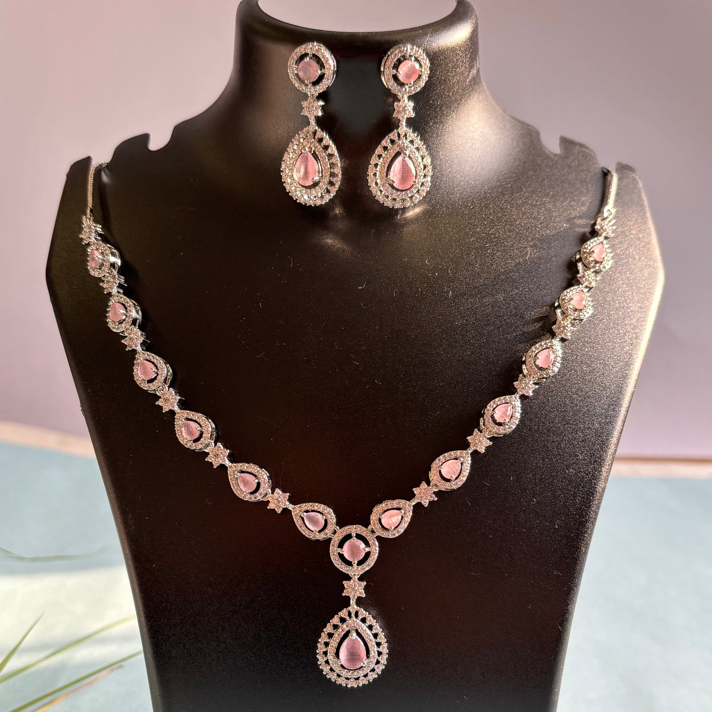 Peach Teardrop AD Necklace
