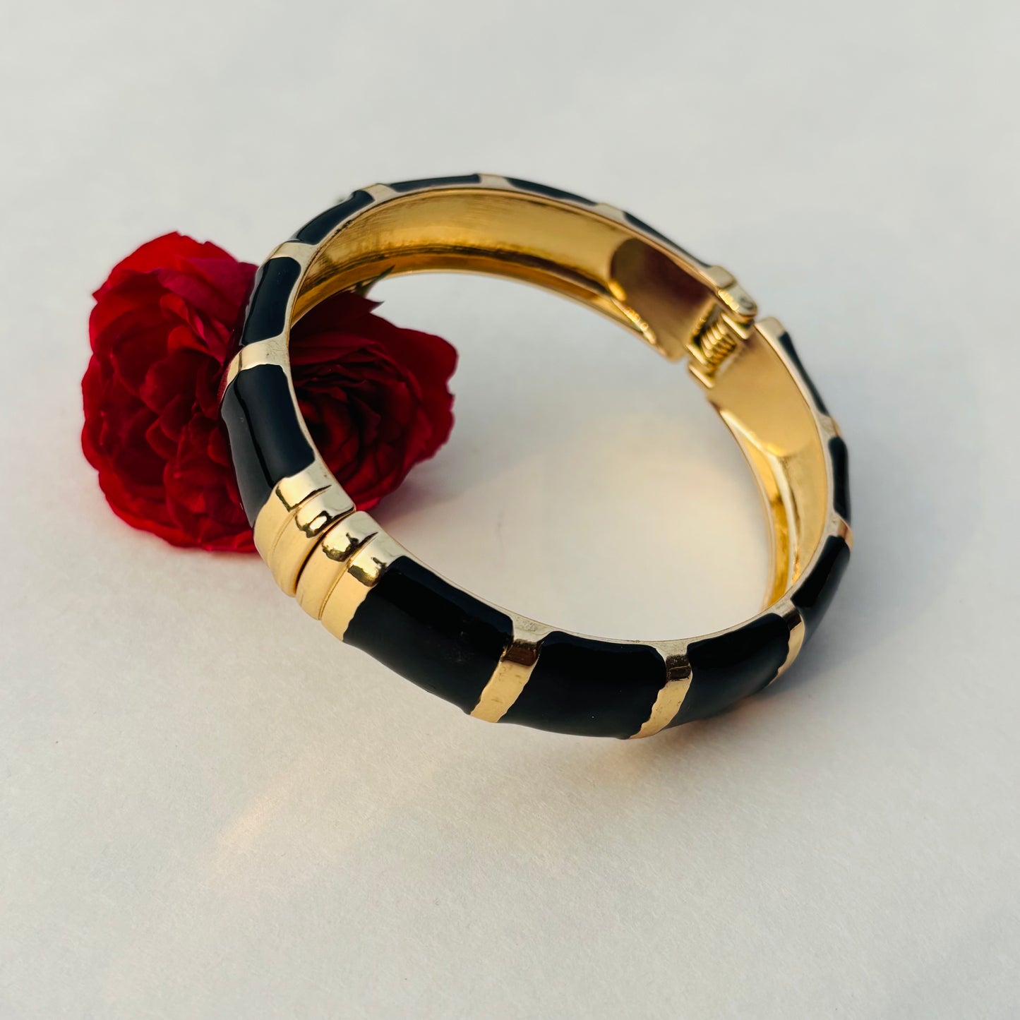Black Beauty Hinged Bracelet