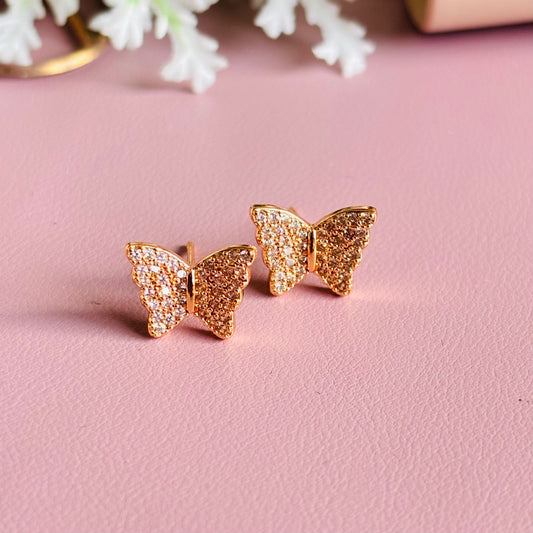 Gold Butterfly Studs
