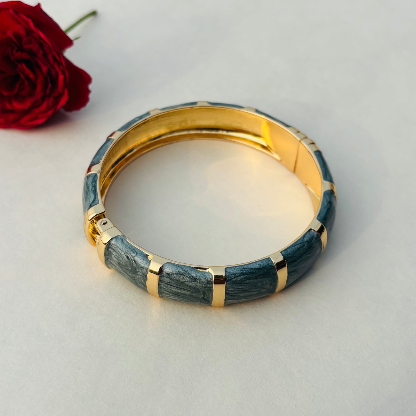 Smoky Blue Hinged Bracelet