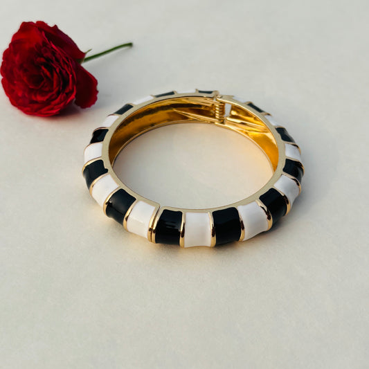 Black & White Hinged Bracelet