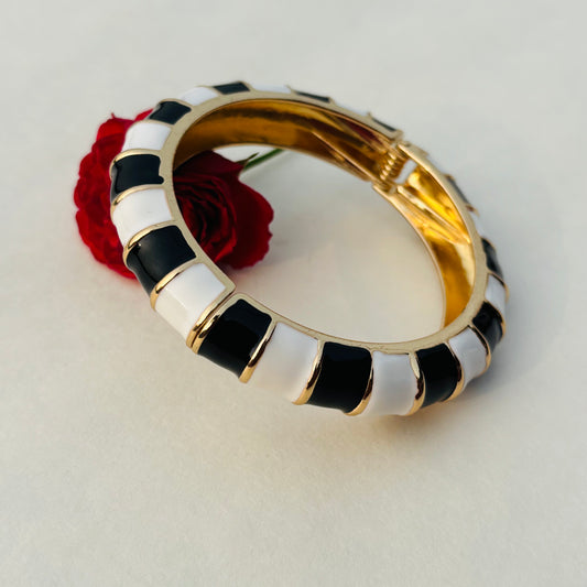 Black & White Hinged Bracelet