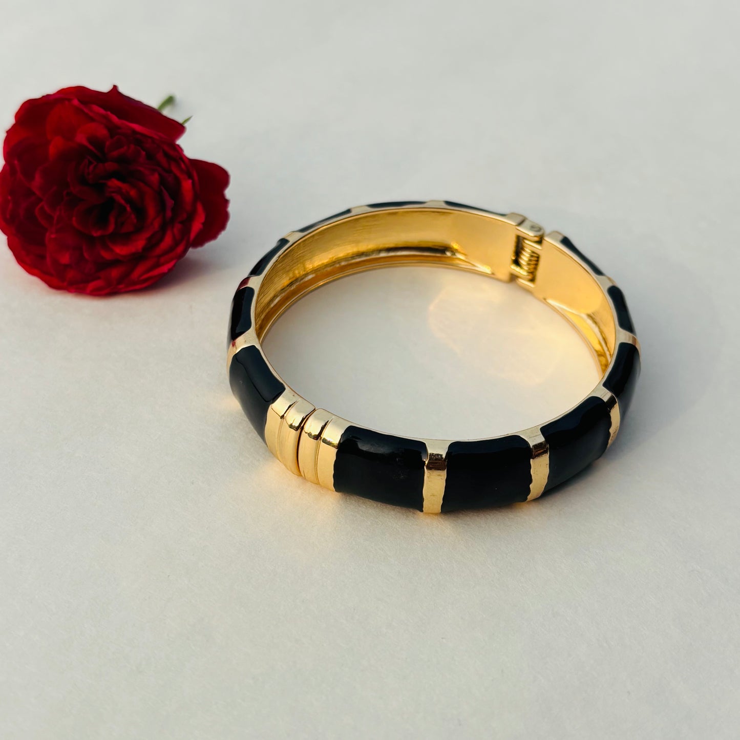 Black Beauty Hinged Bracelet